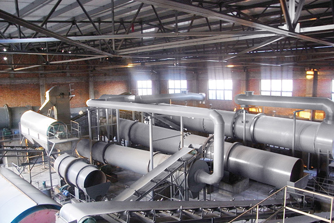 Construction site of drum granulation compound fertilizer